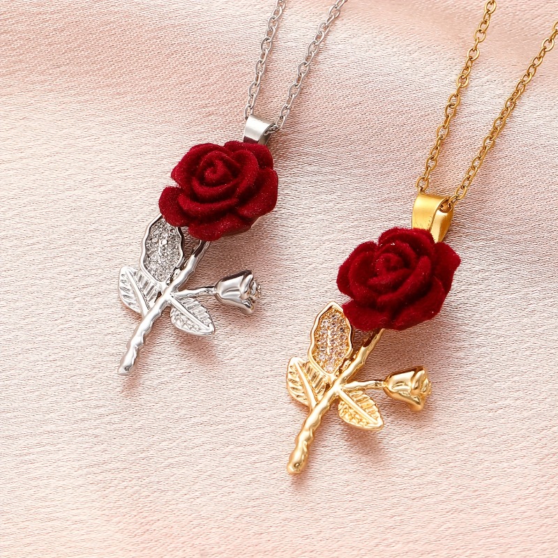 Sophisticated Ladies' Necklace Featuring a Rose Pendant